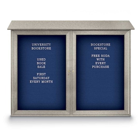 Indoor Enclosed Combo Board,48x36,Satin Frame/Blue & Pearl